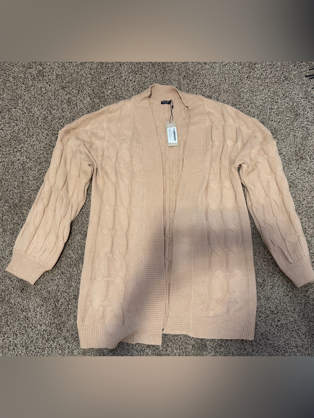 Women’s Cable Knit Open Cardigan Sweater - Beige